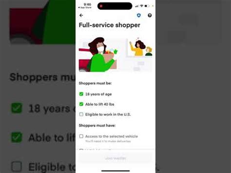 instacart shopper creating an account.